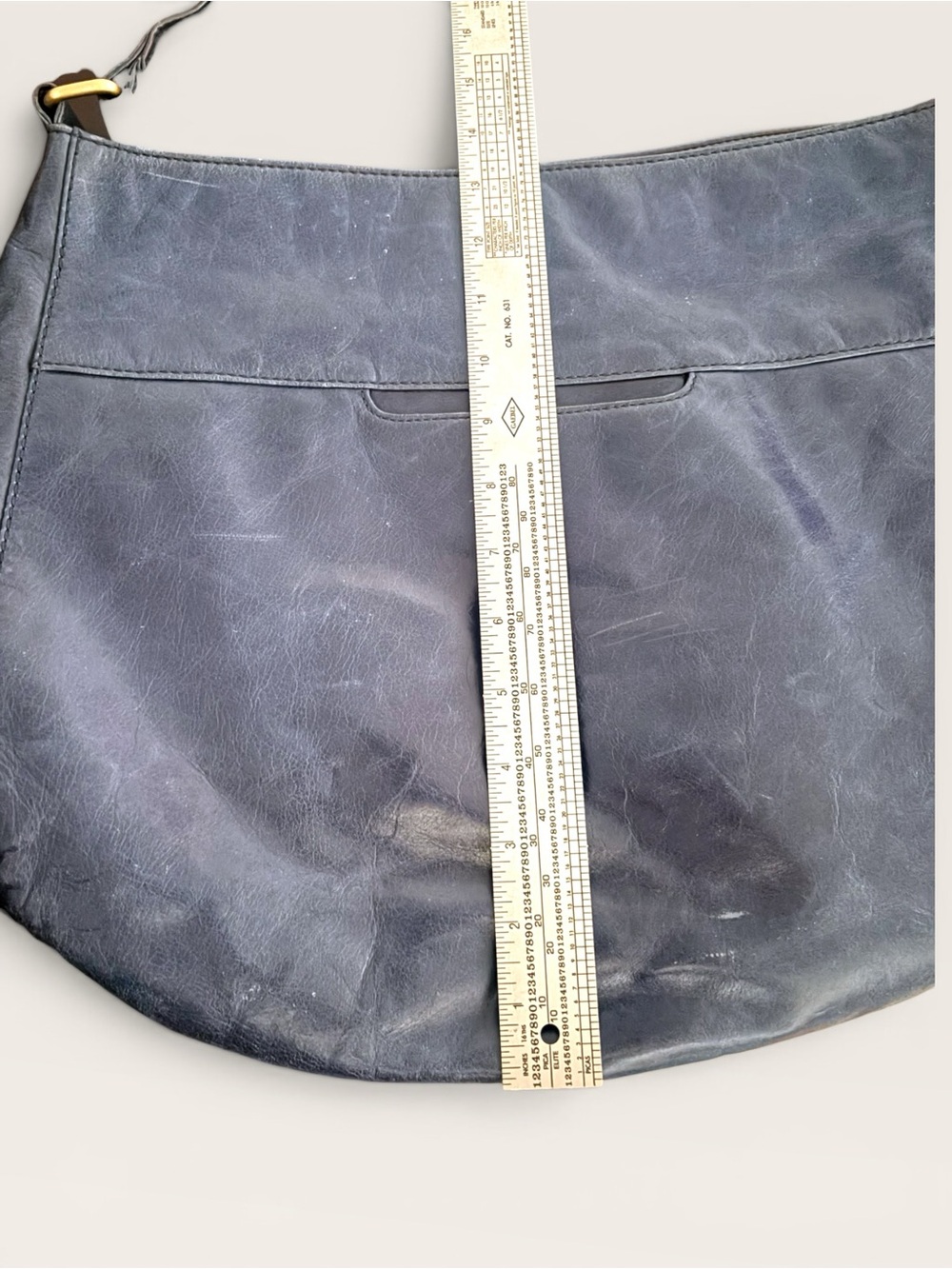 Hobo Classic Navy Leather Bag - Women's Shoulder Purse - Picture 11 of 11